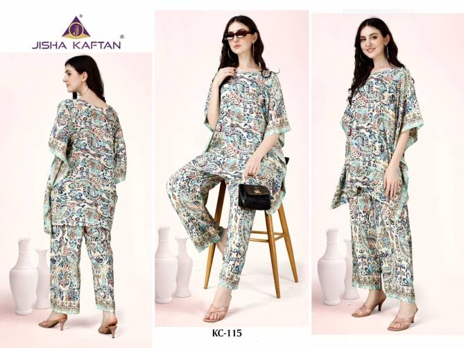 Kaftan Cord Set Vol 2 By Jelite Printed Kaftan Top With Bottom Wholesale Shop In Surat